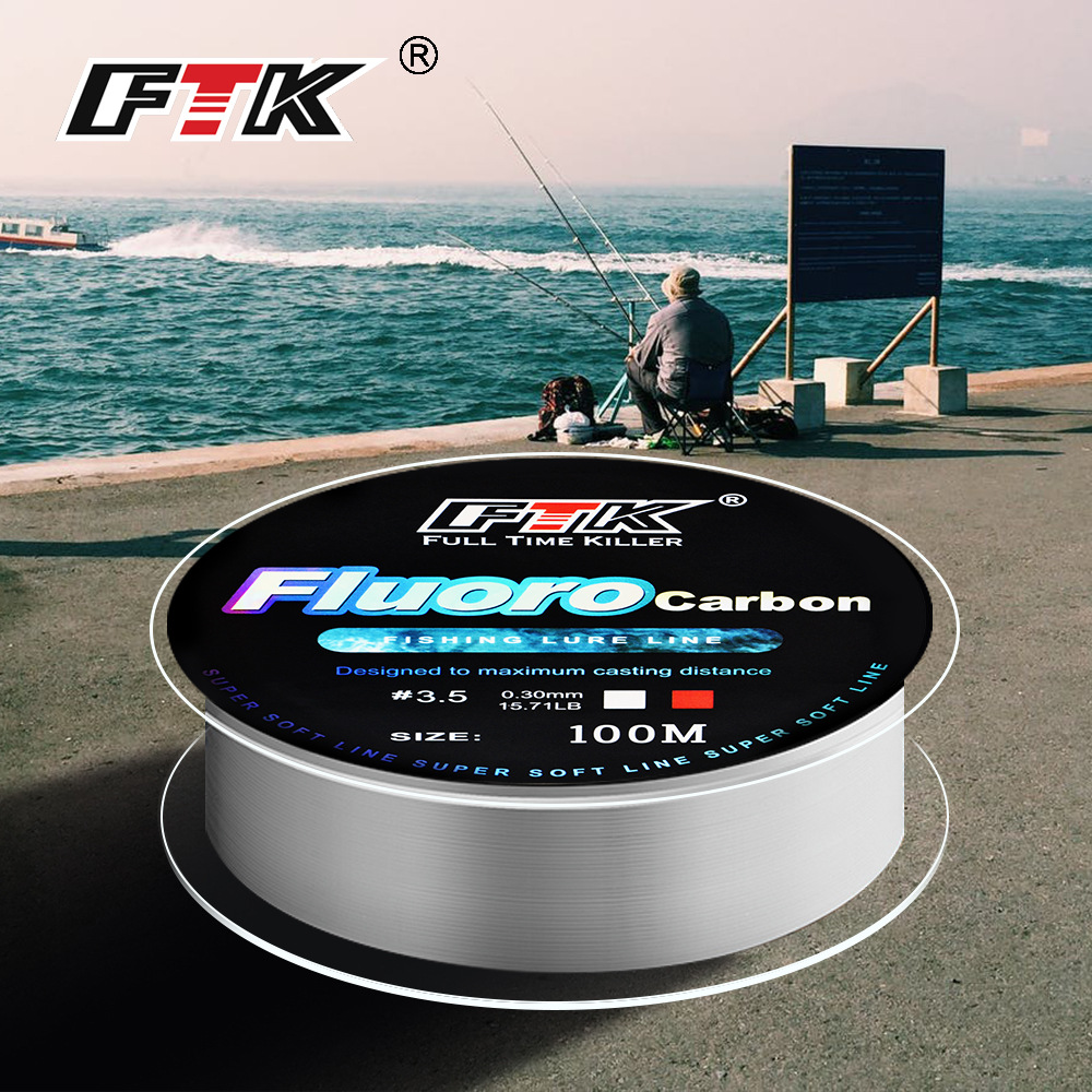 Leader Line - 100M Fluorocarbon Coating Fishing Line 4.13LB-34.32LB