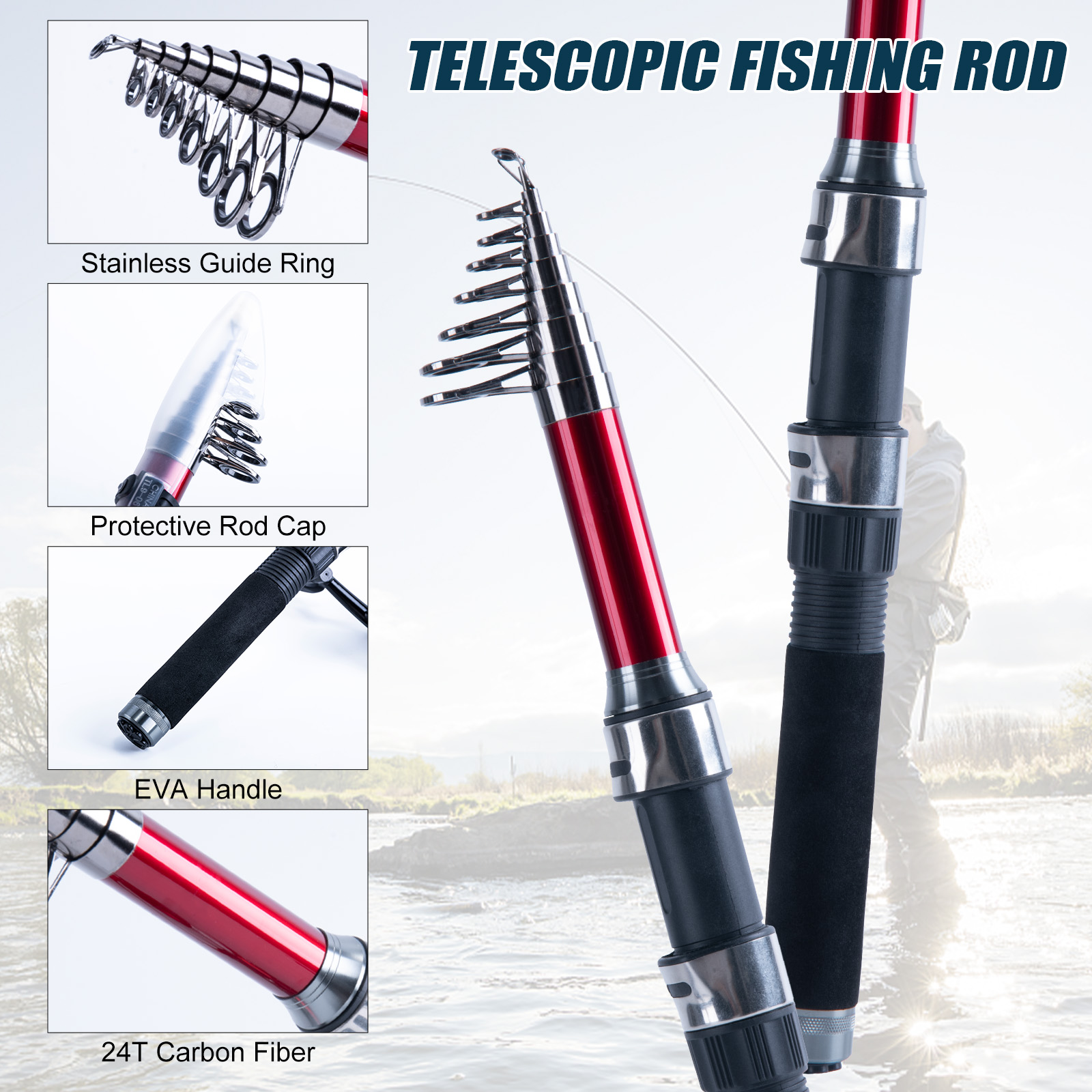 Goture Telescopic Fishing Rod  - Fishing Line Spooler ulasan dan harga
