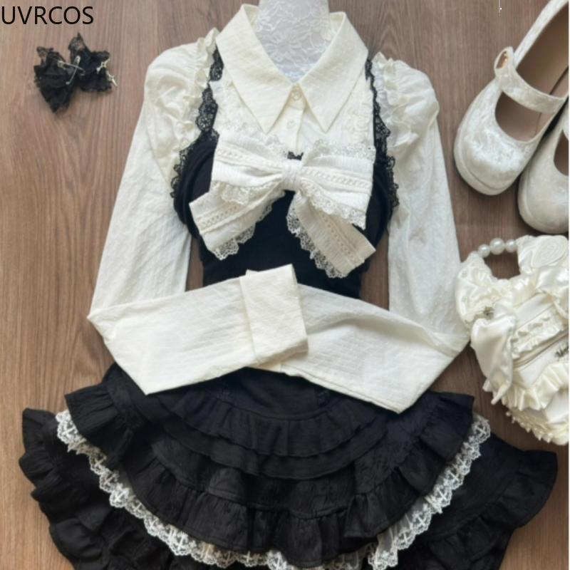 Y2k Aesthetic Lolita Style 3 P - Fly Line ulasan dan harga