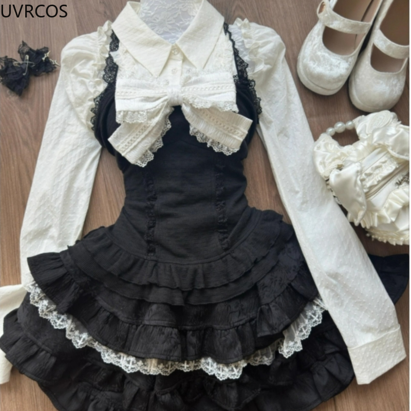 Y2k Aesthetic Lolita Style 3 P - Fly Line ulasan dan harga