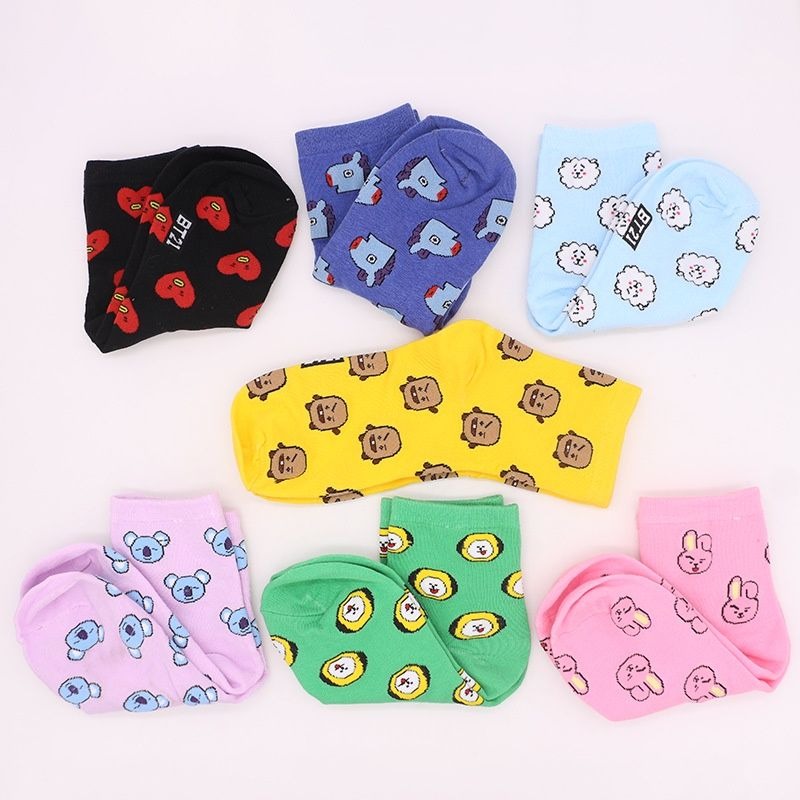 Kawaii BT21 Cartoon Socks Cute - Tippet Line ulasan dan harga