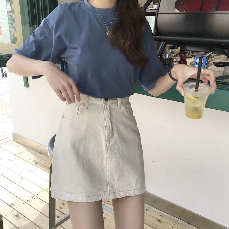 Basic Solid Color High Waist D - Fly Line ulasan dan harga