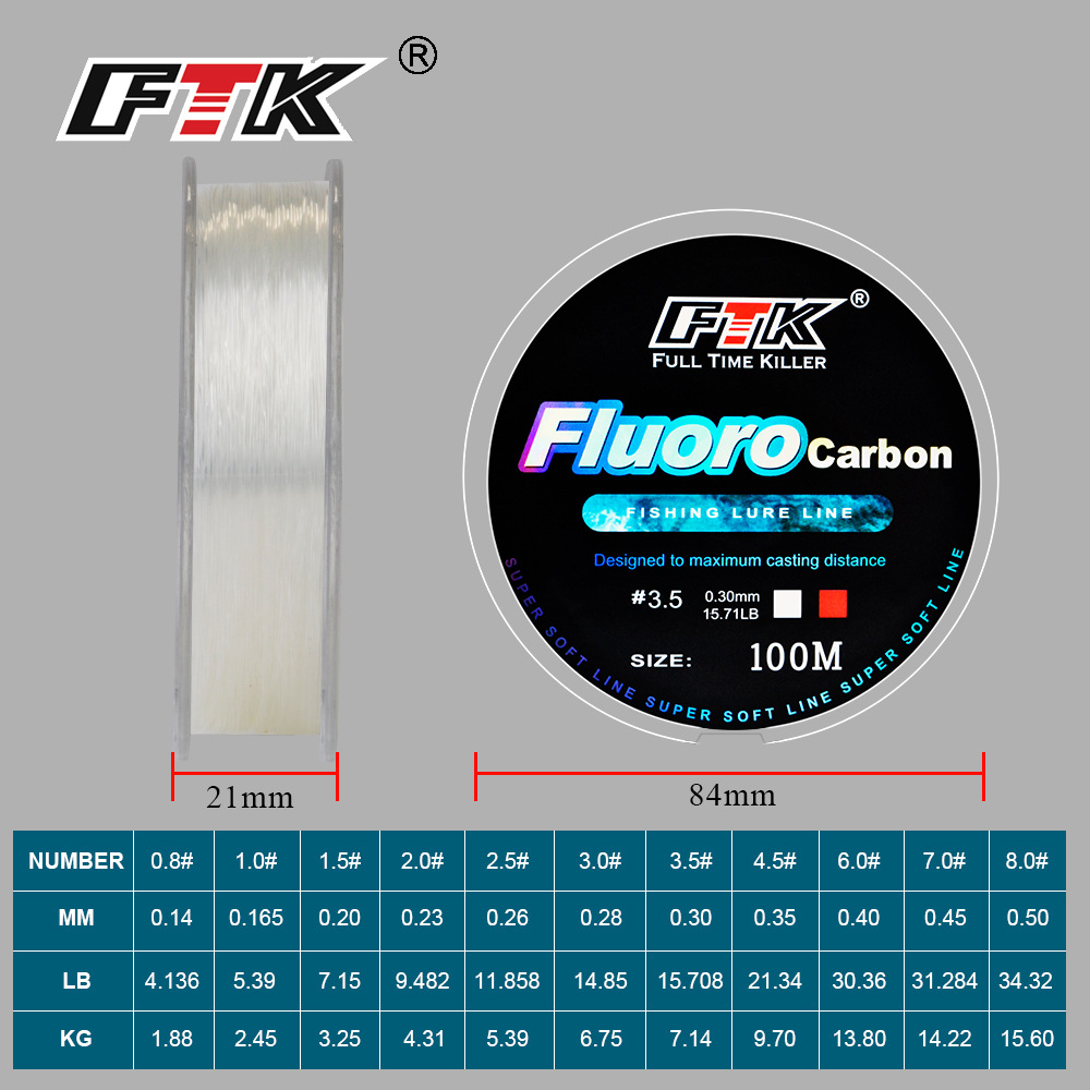 100M Fluorocarbon Coating Fish - Leader Line ulasan dan harga